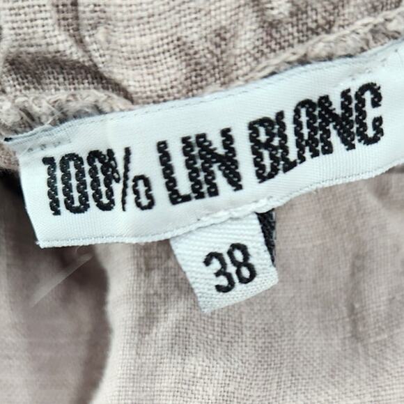 100% LIN BLANC Tan Pants Womens Size 38 - Picture 3 of 3